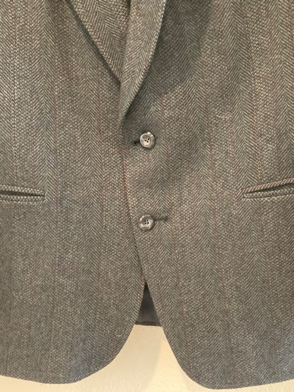 Vintage Kuppenheimer Charcoal Gray Wool Suit Jacket Sport Coat Blazer Men's Size - Picture 3 of 12